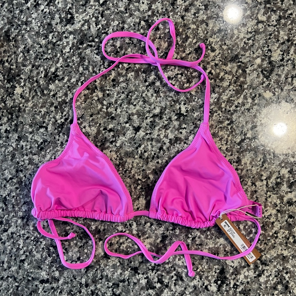 SKIMS Neon Orchid Signature Swim Triangle Bikini Top- SIZE XL